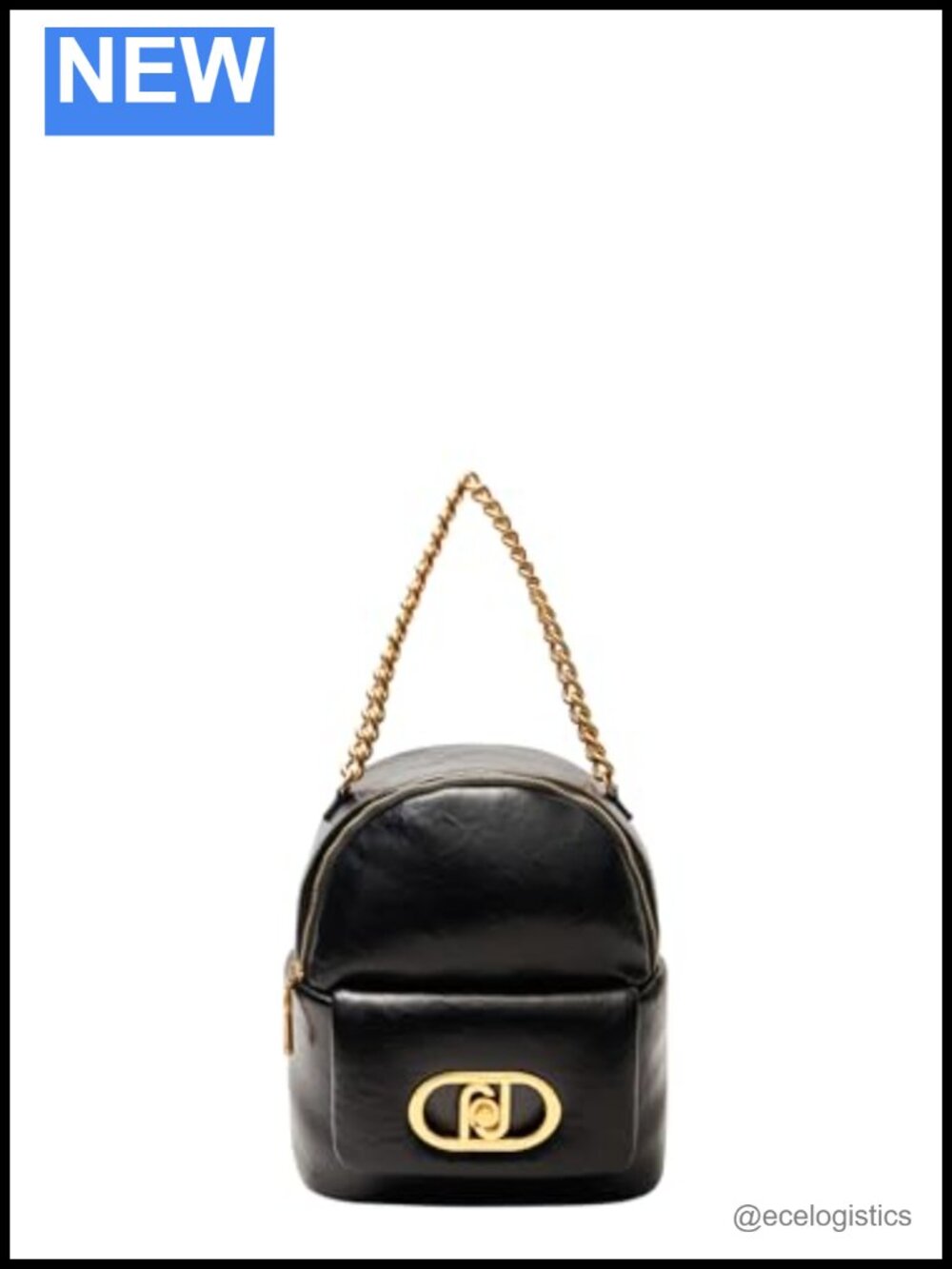 Women's Small Faux Leather Messenger Backpack